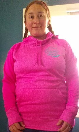 Hot Pink with Blue Disc Golf Hoodie